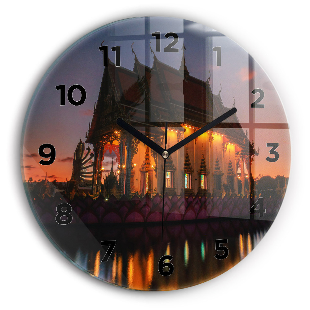 Horloge ronde murale Temple à Bangkok