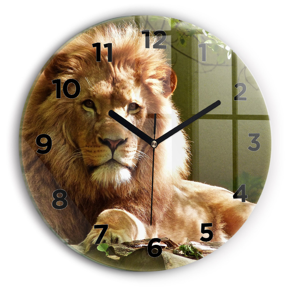 Pendule murale ronde Portrait d'un lion