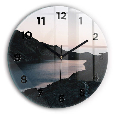 Horloge ronde Lac et montagnes