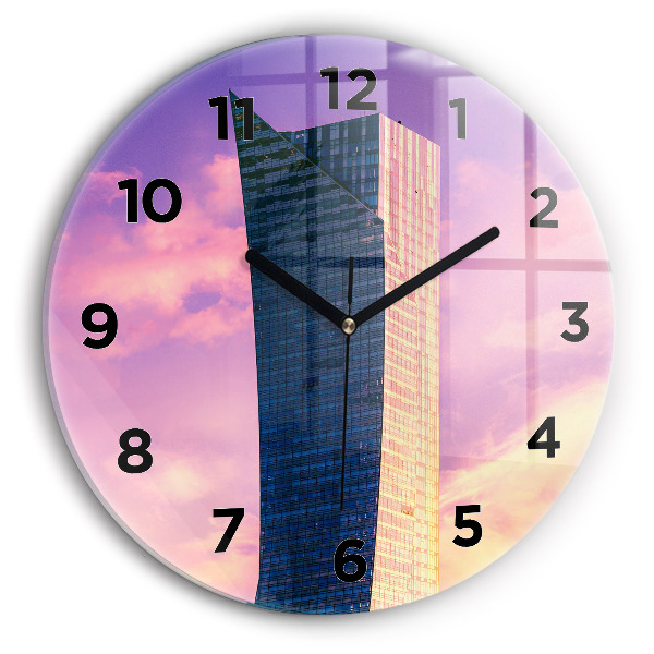 Horloge ronde en verre Gratte-ciel à Varsovie