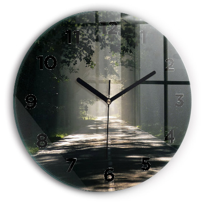 Pendule murale ronde Route forestière