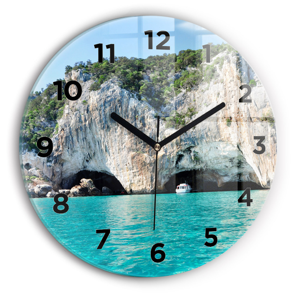 Pendule murale ronde Grotte sous-marine