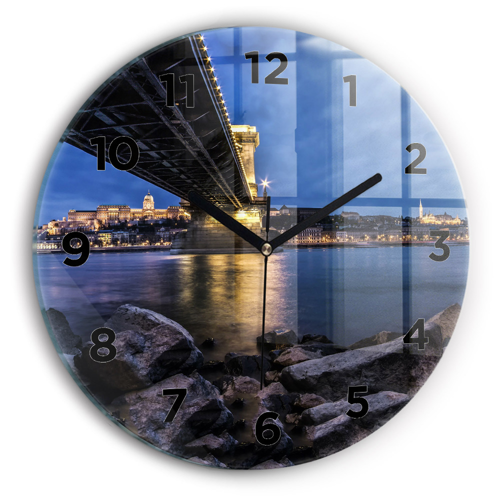 Horloge ronde Rivage rocheux sous le pont