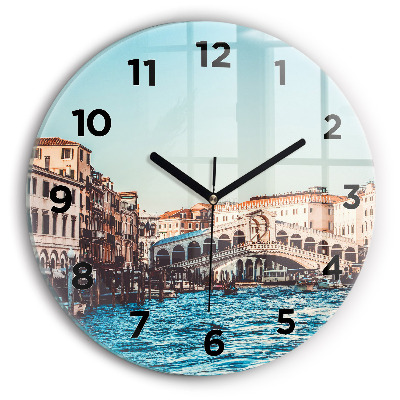 Horloge ronde murale Le pont du Rialto à Venise