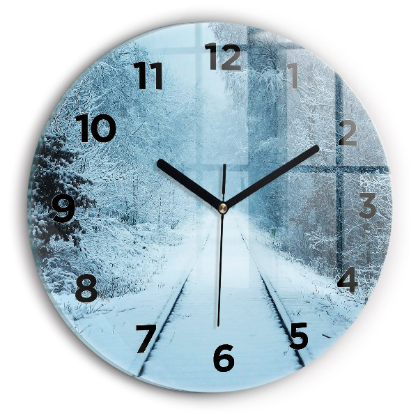 Horloge ronde Cerfs sur la voie ferrée