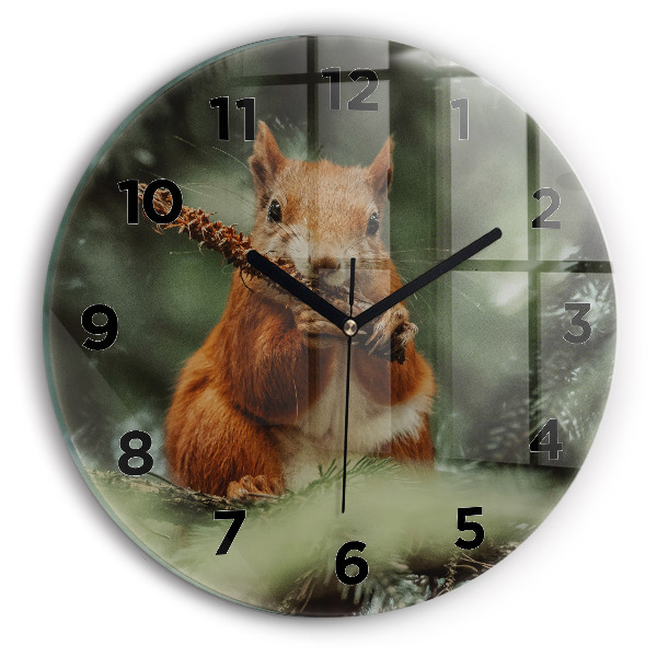 Horloge ronde Écureuil et animaux sauvages