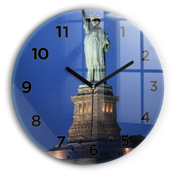 Pendule murale ronde Statue de la Liberté à New York