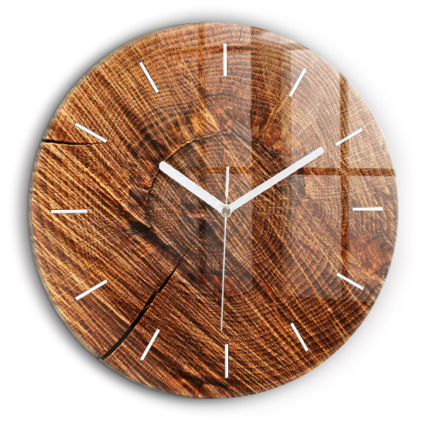 Horloge ronde en verre 60 cm Bois décoratif