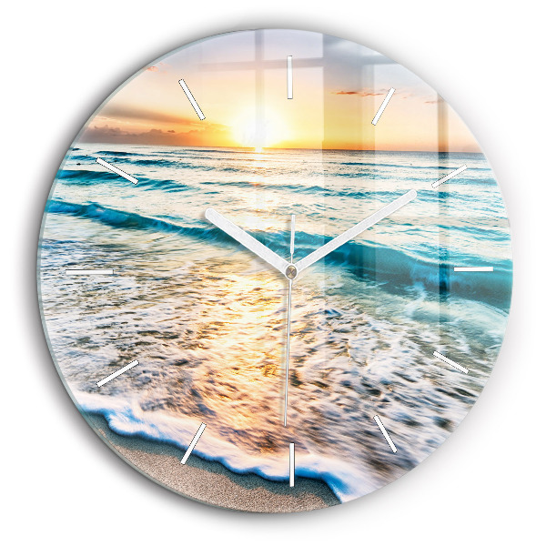 Horloge ronde 60 cm Plage, mer et sable