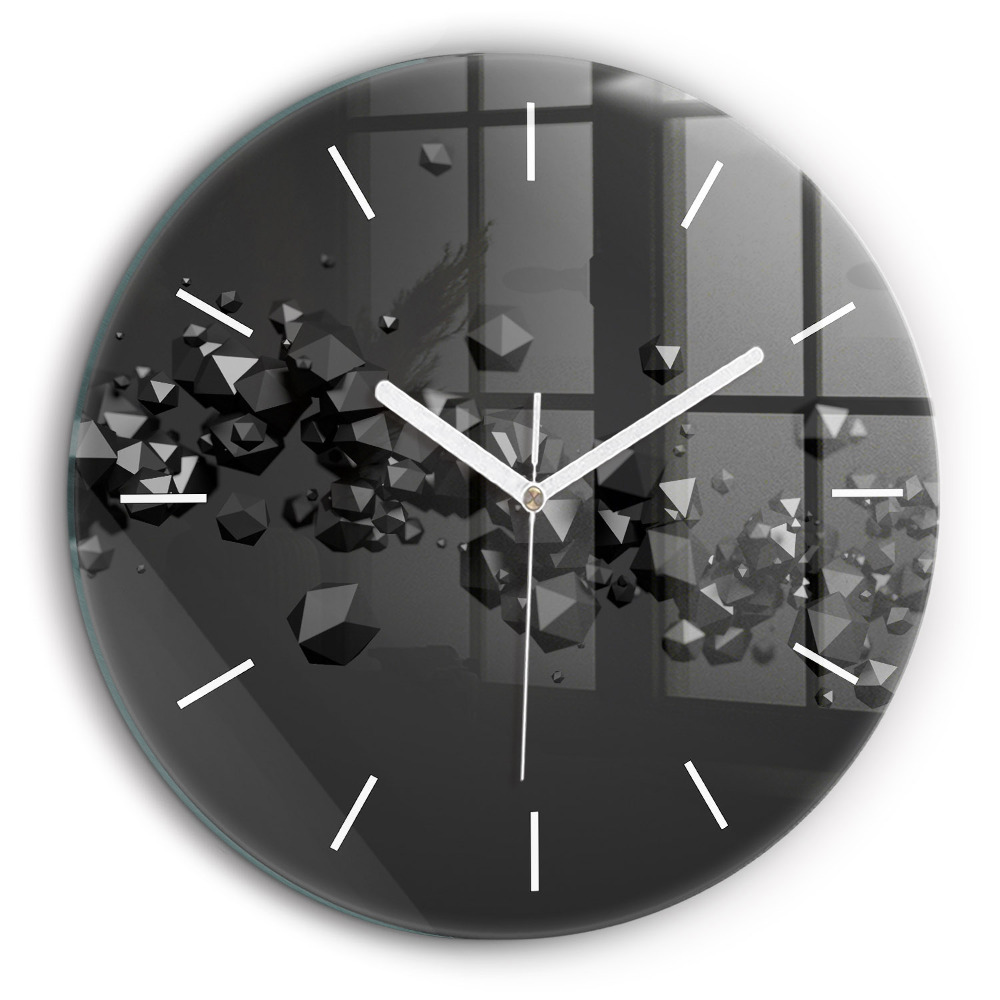 Pendule murale ronde 60 cm Abstraction noire