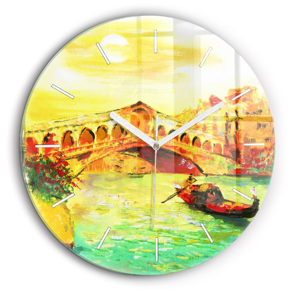 Horloge ronde murale 60 cm Pont du Rialto à Venise