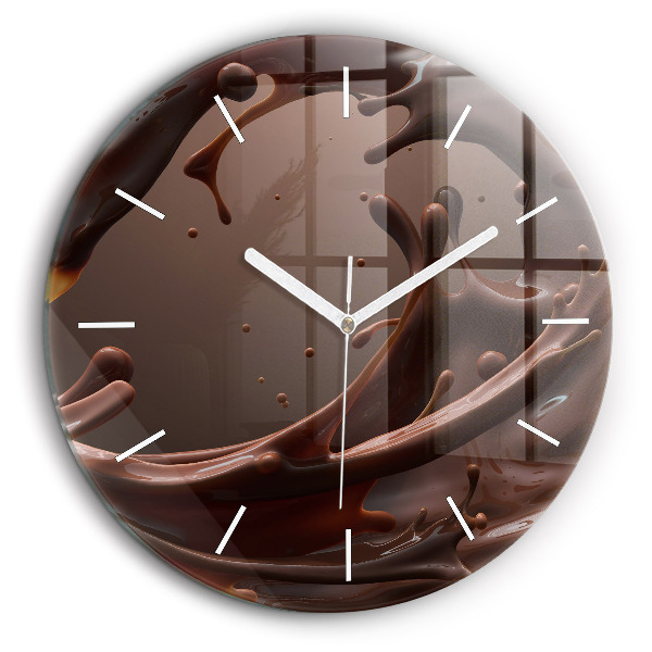 Horloge ronde en verre 60 cm Vagues de cacao