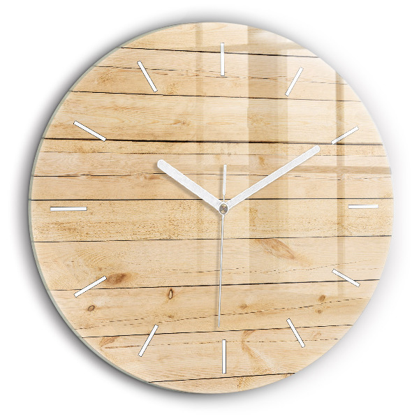 Horloge ronde en verre 60 cm Planches en bois