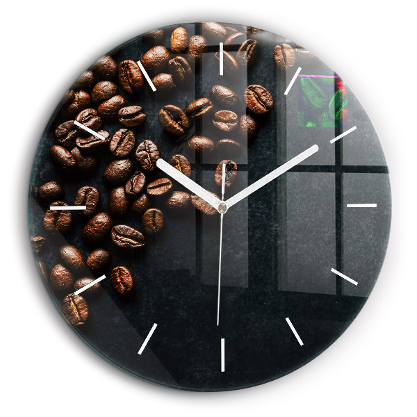 Horloge ronde en verre 60 cm Grains de café