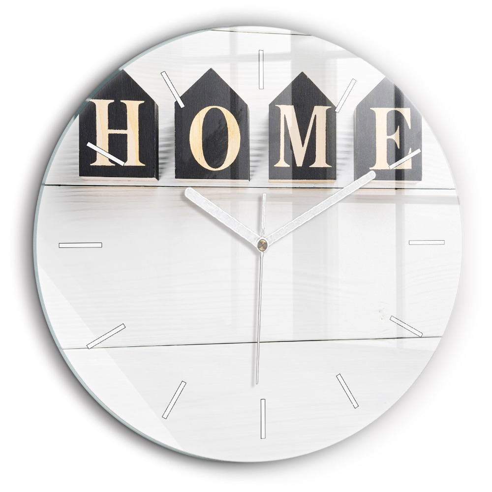 Horloge ronde murale 60 cm Inscription de maison