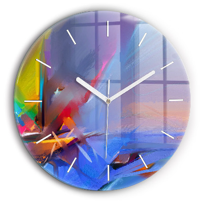 Horloge ronde en verre 60 cm Paysage marin