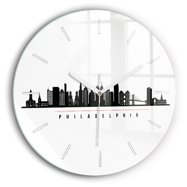 Horloge ronde 60 cm Illustration Philadelphie