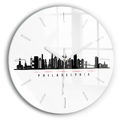 Horloge ronde 60 cm Illustration Philadelphie