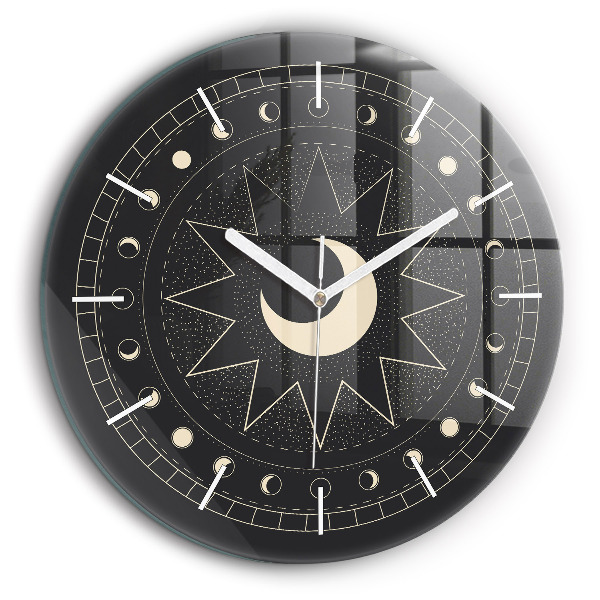 Horloge ronde murale 60 cm Phases de la lune