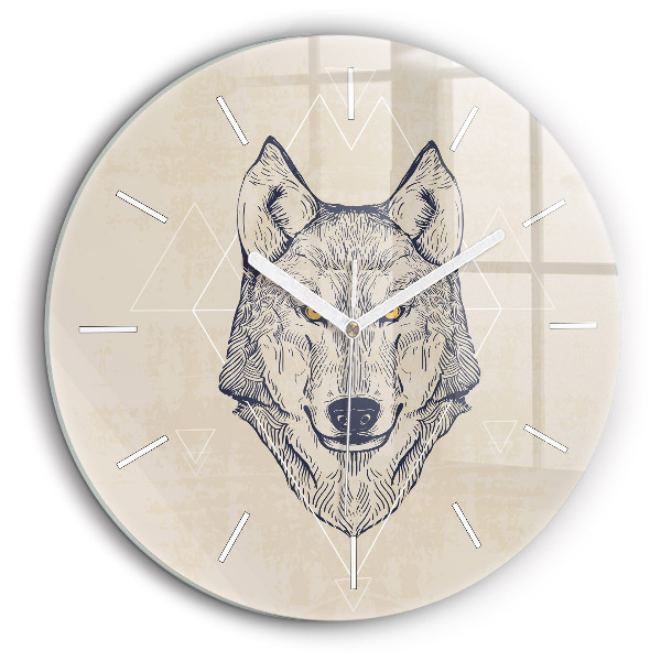 Horloge ronde 60 cm Tête de loup