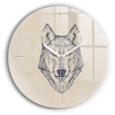 Horloge ronde 60 cm Tête de loup