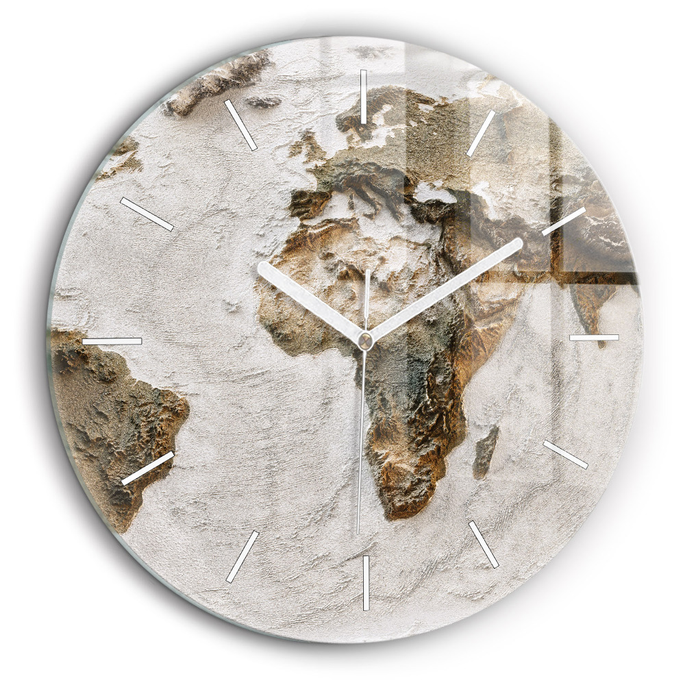 Horloge ronde 60 cm Carte du vieux monde