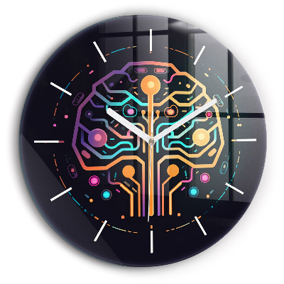 Pendule murale ronde 60 cm Abstraction colorée