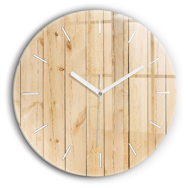 Pendule murale ronde 60 cm Planches de bois