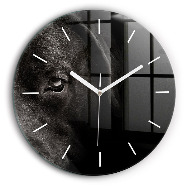 Horloge ronde en verre 60 cm Chien et chat écossais