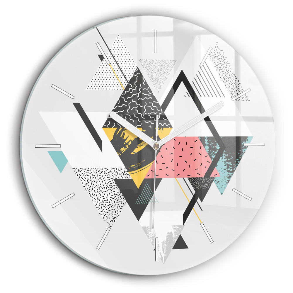 Horloge ronde murale 60 cm Motif géométrique