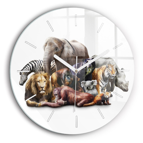 Horloge ronde 60 cm Animaux sauvages