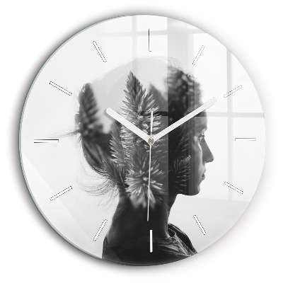 Pendule murale ronde 60 cm Portrait d'une femme