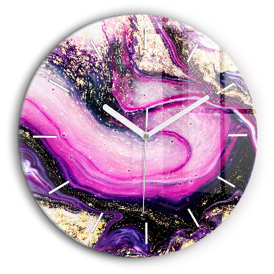 Pendule murale ronde 60 cm Marbre abstrait