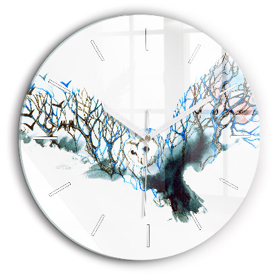 Horloge ronde en verre 60 cm La liberté et la nature des oiseaux