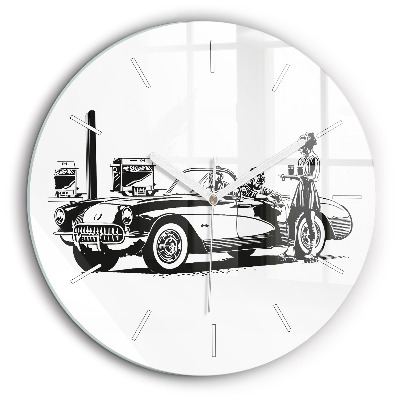 Horloge ronde 60 cm Illustration rétro