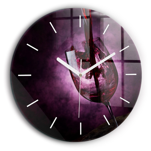 Horloge ronde murale 60 cm Verre à vin