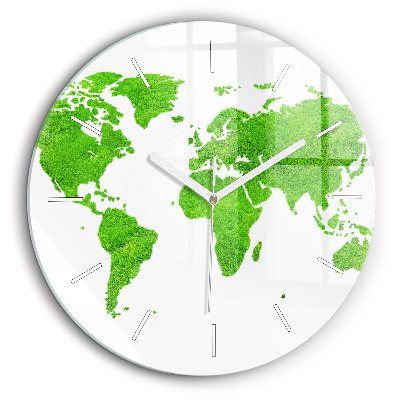Pendule murale ronde 60 cm Carte de l'herbe verte