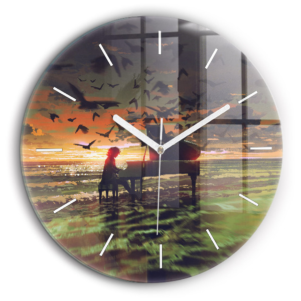 Horloge ronde 60 cm Concert sur la plage