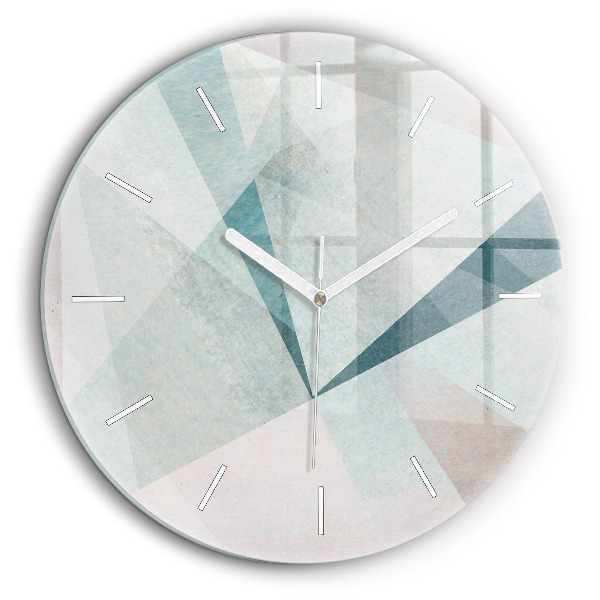 Horloge ronde en verre 60 cm Texture abstraite de triangles