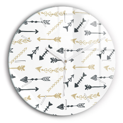 Horloge ronde en verre 60 cm Motif géométrique de hipster