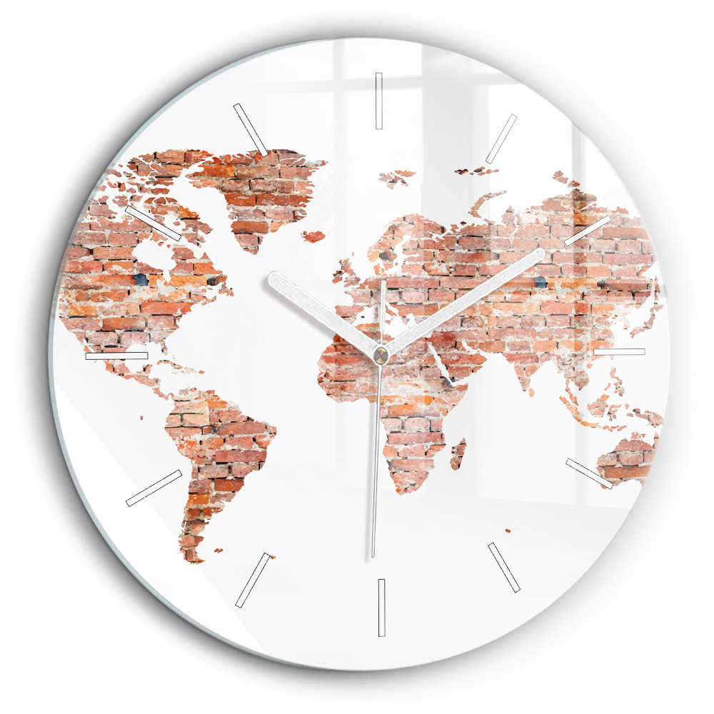 Horloge ronde 60 cm Ancienne carte en briques