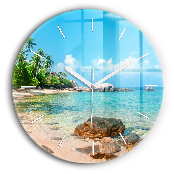 Horloge ronde murale 60 cm Belle plage en Thaïlande