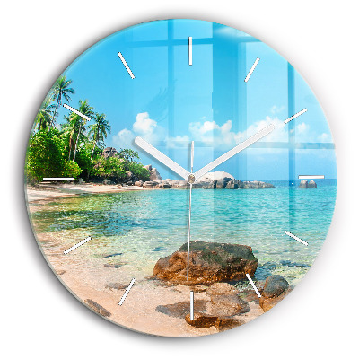 Horloge ronde murale 60 cm Belle plage en Thaïlande