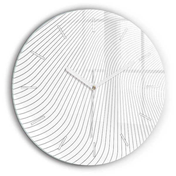 Horloge ronde en verre 60 cm Lignes abstraites