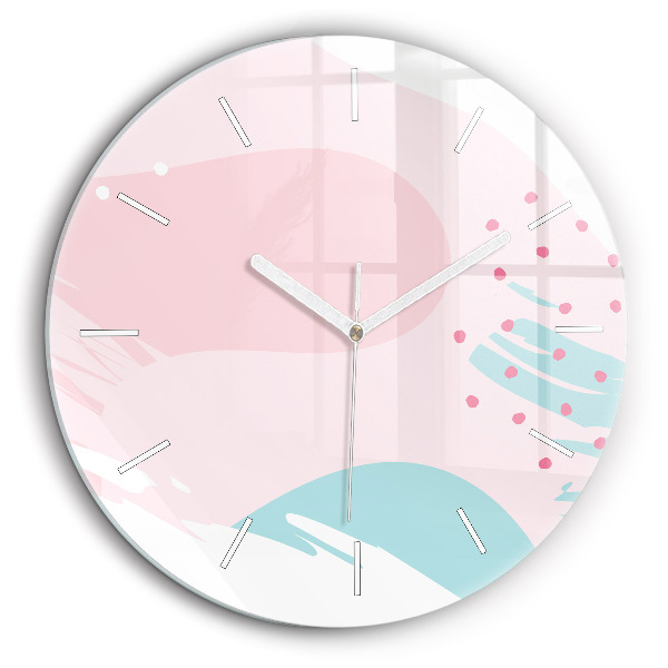 Horloge ronde en verre 60 cm Abstraction pastel