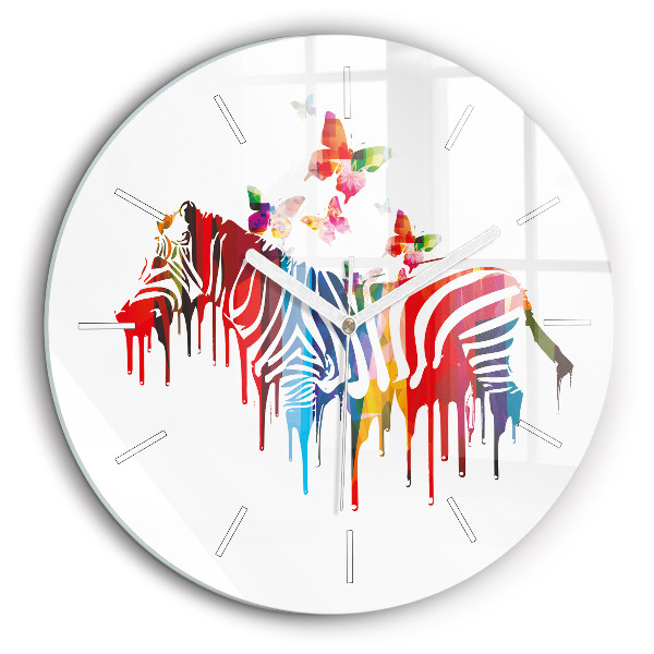 Horloge ronde 60 cm Zèbre coloré