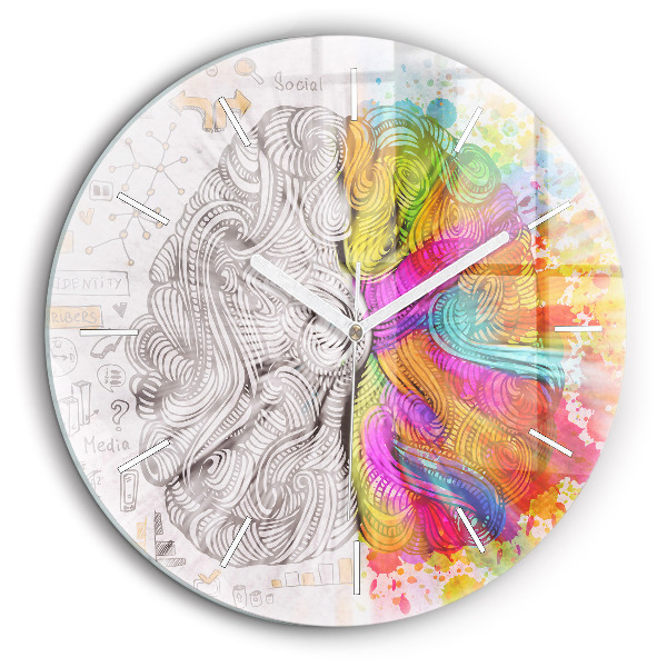 Horloge ronde 60 cm Cerveau abstrait