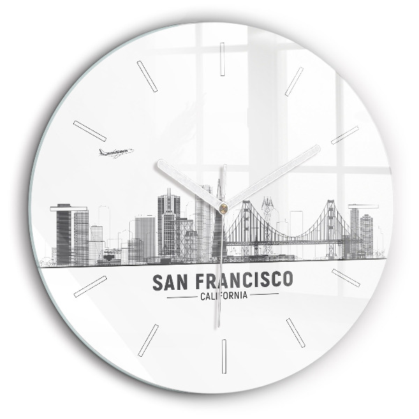 Horloge ronde 60 cm Ligne d'horizon de San Francisco