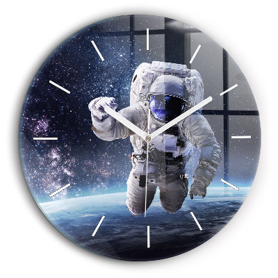 Horloge ronde murale 60 cm Astronaute au-dessus du sol