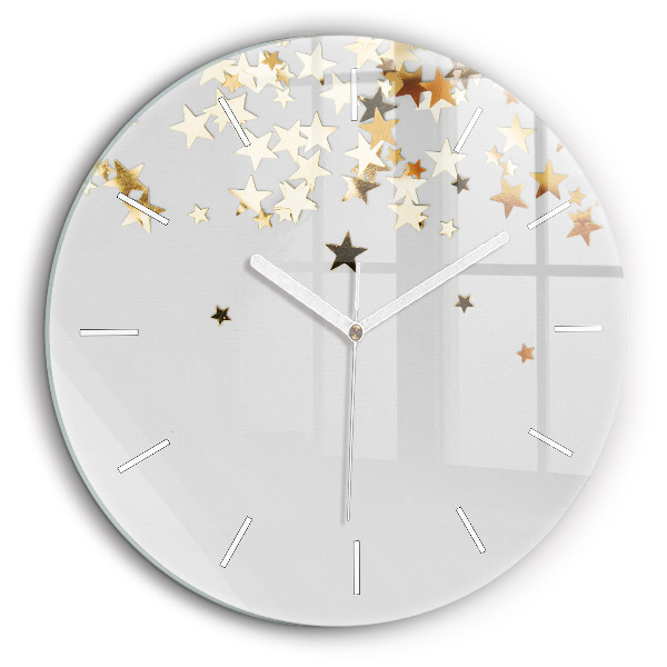 Horloge ronde 60 cm Étoiles dorées